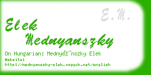 elek mednyanszky business card